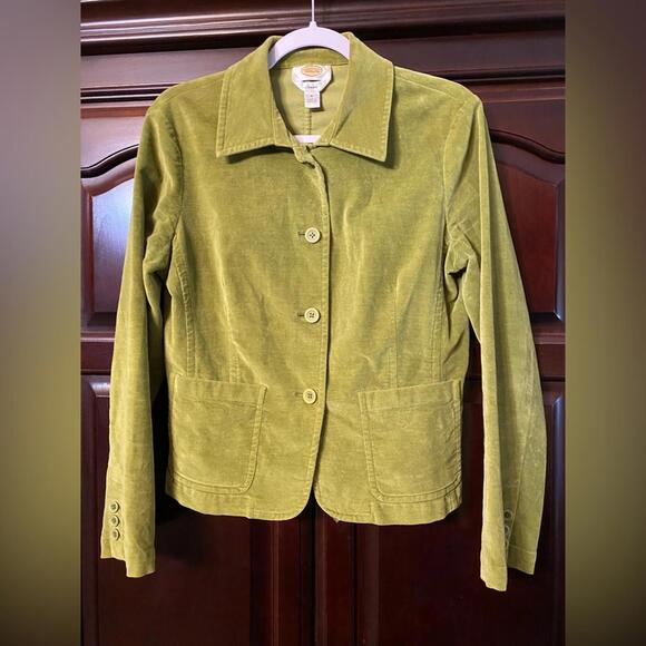 Talbots - Vintage Green Velvet Blazer - Size 8 - Picture 1 of 3